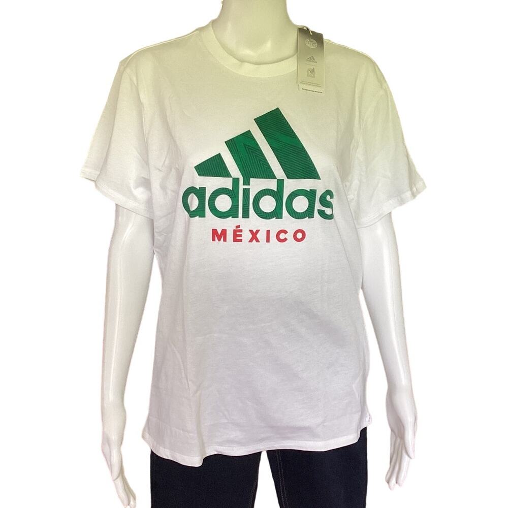 Adidas Unisex T-Shirt FMF White Mexico Small
